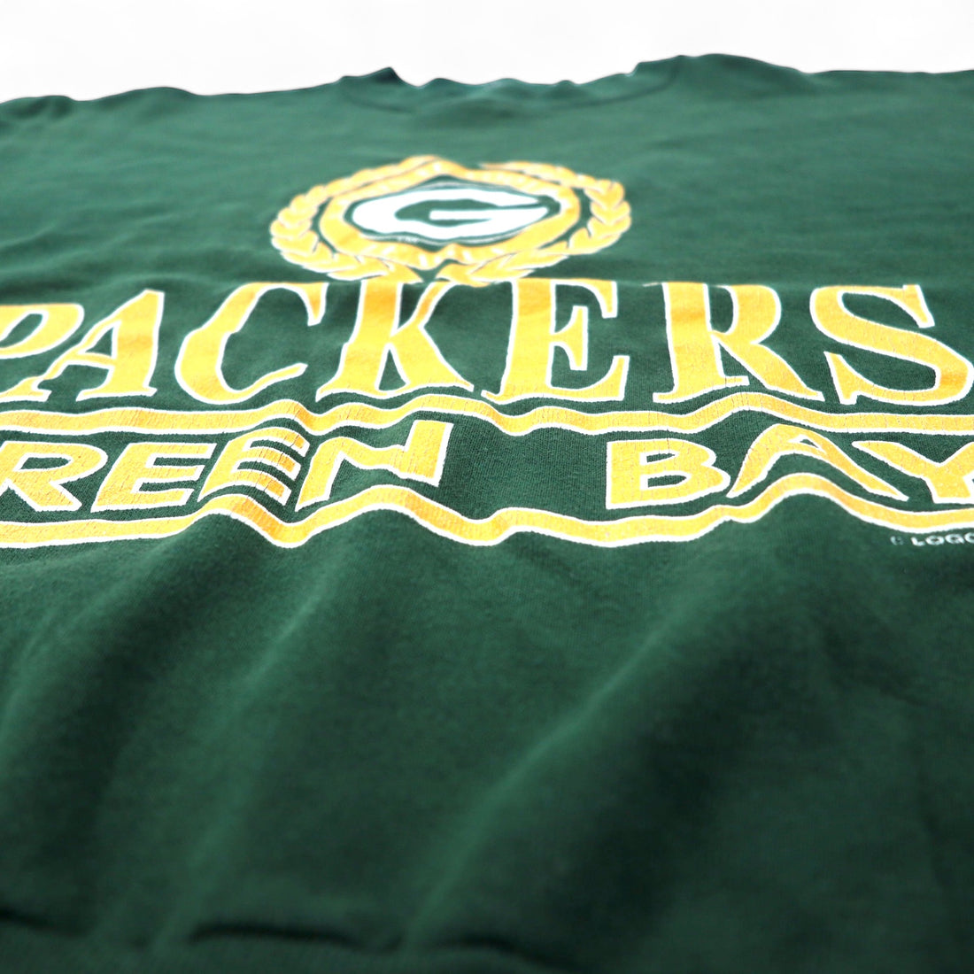 Made in USA 90s LOGO 7 NFL Print Sweatshirt L Green Cotton GREEN BAY PACKERS