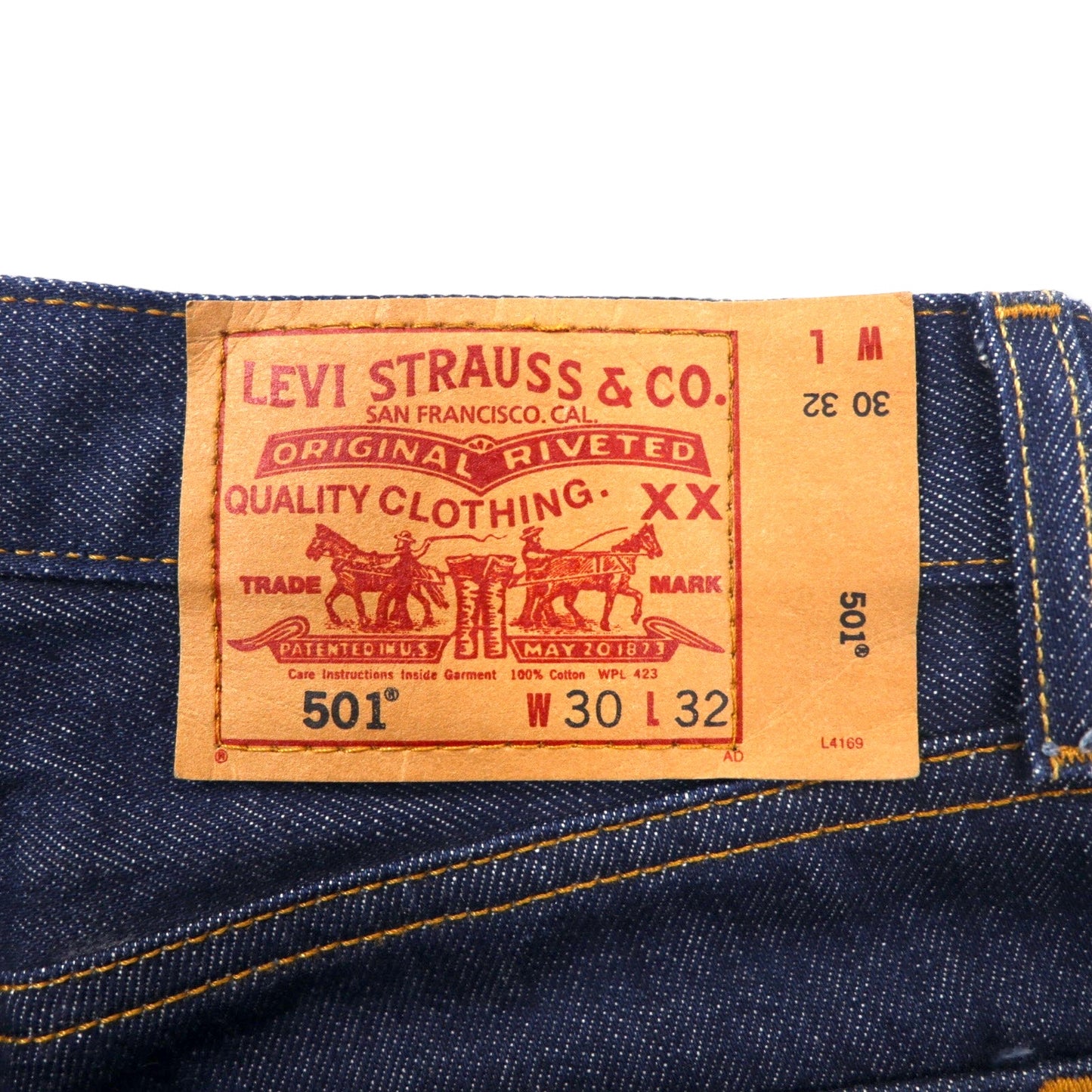 Levi's 501 リジッド デニムパンツ 30 ブルー 濃紺 STRAIGHT LEG BUTTON-FLY 501-0000 ハイチ製