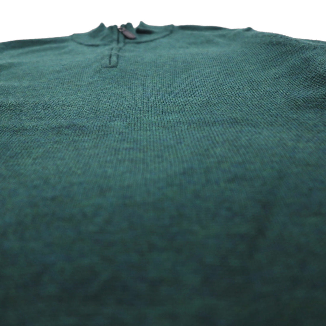L.L.Bean メリノウール ハーフジップ ニット セーター L グリーン 285158
