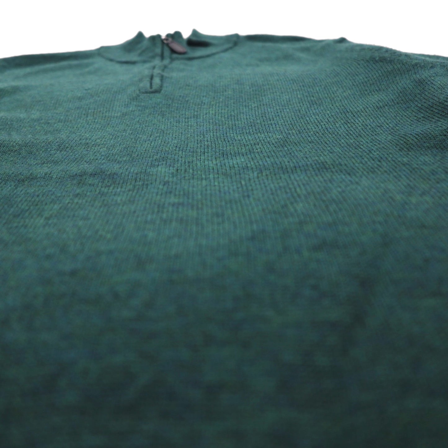 L.L.Bean メリノウール ハーフジップ ニット セーター L グリーン 285158