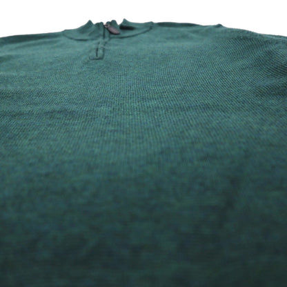 L.L.Bean メリノウール ハーフジップ ニット セーター L グリーン 285158