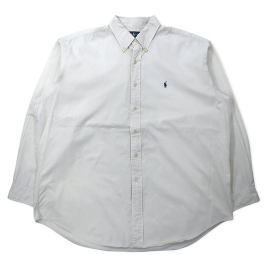 Ralph Lauren ボタンダウンシャツ XL ホワイト コットン BLAKE スモールポニー刺繍 ビッグサイズ