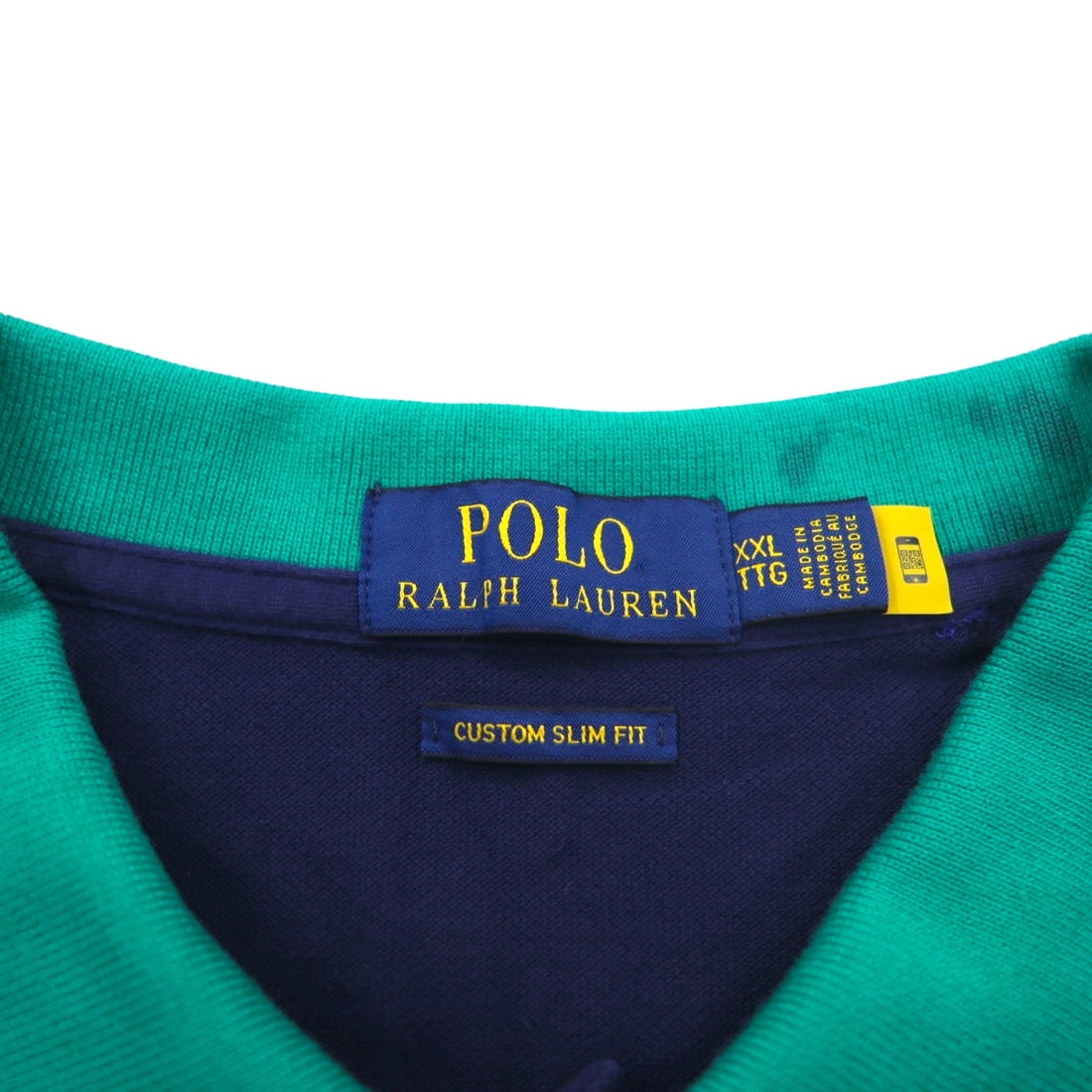 POLO RALPH LAUREN Big Pony Embroidered Polo Shirt 2XL Big Size Navy Cotton Pique