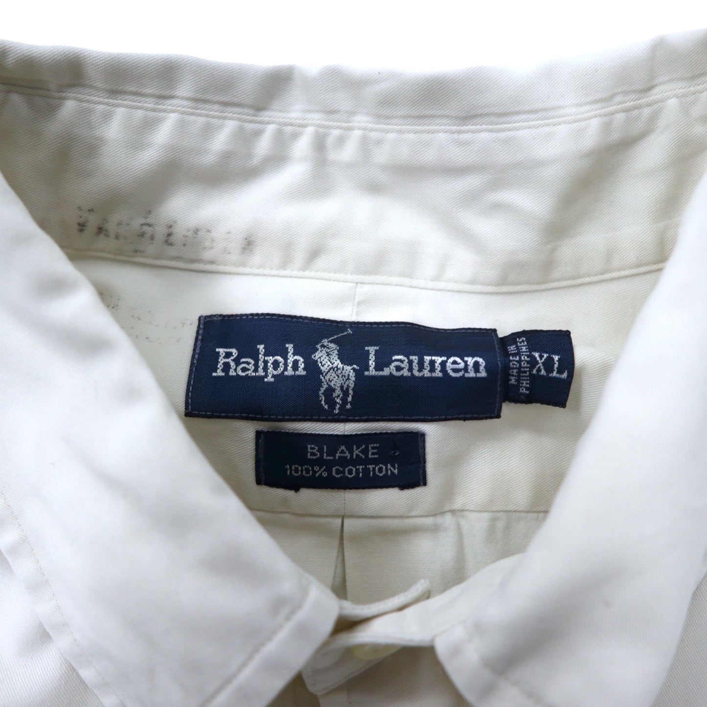 Ralph Lauren ボタンダウンシャツ XL ホワイト コットン BLAKE スモールポニー刺繍 ビッグサイズ