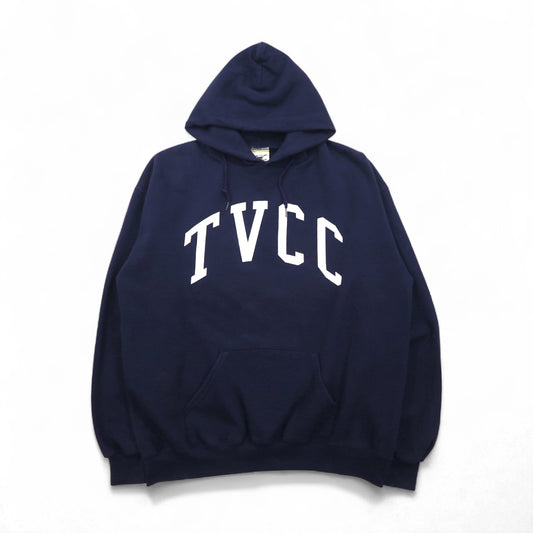 90年代 OARSMAN カレッジプリント プルオーバーパーカー XL ネイビー 裏起毛 TVCC アーチロゴ メキシコ製