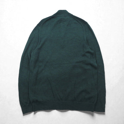 L.L.Bean メリノウール ハーフジップ ニット セーター L グリーン 285158