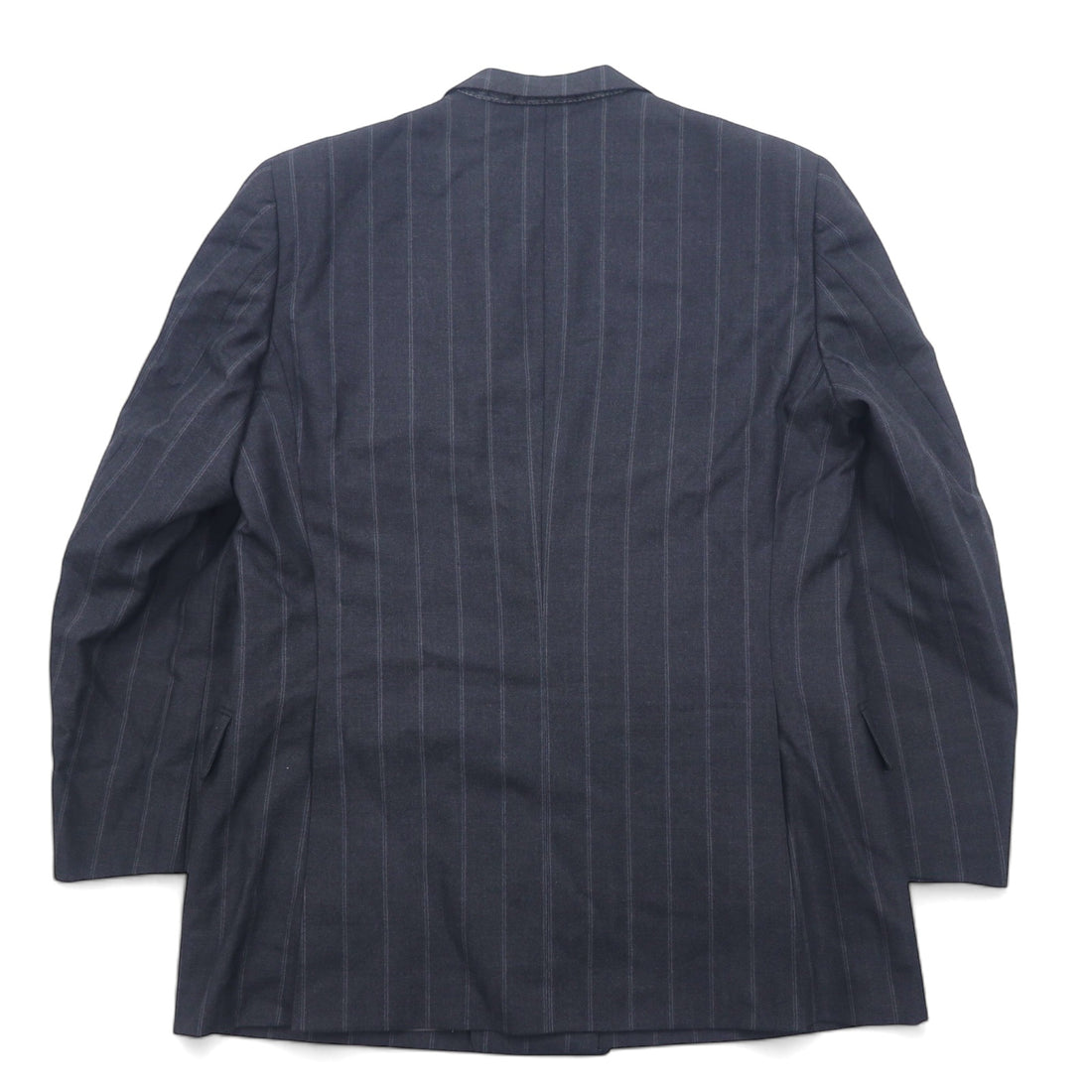 Burberrys Old Double Breasted Tailored Jacket XL Grey Wool Stripe Made in Japan