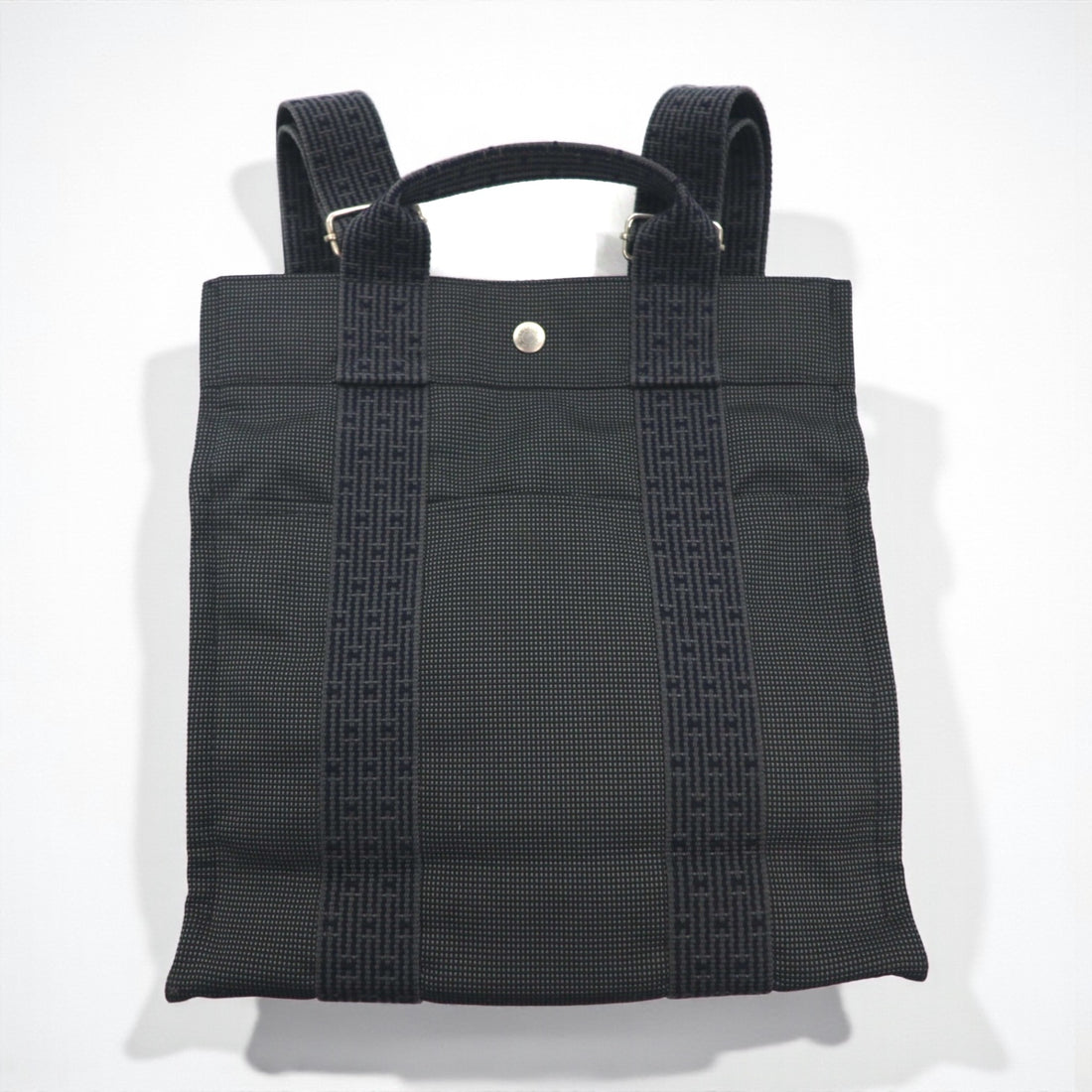 HERMES Airline Sac Ado PM Backpack Gray Canvas Made in France