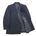 Burberrys Old Double Breasted Tailored Jacket XL Grey Wool Stripe Made in Japan