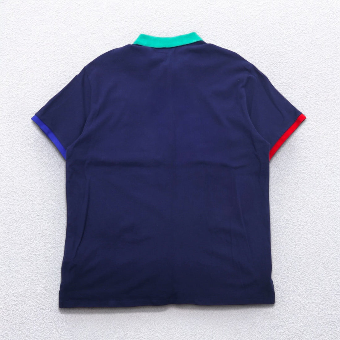 POLO RALPH LAUREN Big Pony Embroidered Polo Shirt 2XL Big Size Navy Cotton Pique