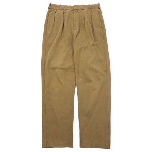 日本然リトテ-古着オンライン-Polo by Ralph Lauren 2タック ワイド チノ スラックスパンツ 34 ベージュ コットン-Polo by Ralph Lauren 2 Tuck Wide Chino Slacks Pants 34 Beige Cotton