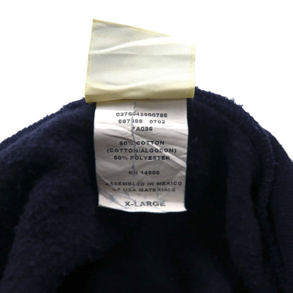 90s OARSMAN College Print Pullover Hoodie, Size XL, Navy, Fleece-Lined, TVCC Arch Logo, Made in Mexico