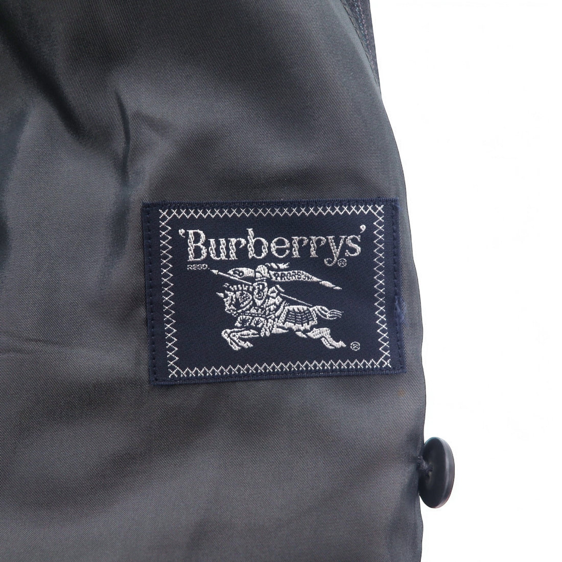 Burberrys Old Double Breasted Tailored Jacket XL Grey Wool Stripe Made in Japan