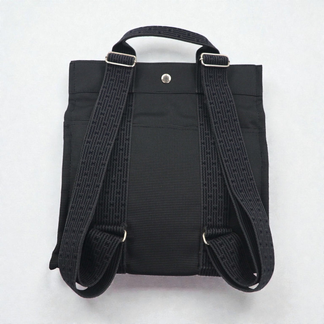 HERMES Airline Sac Ado PM Backpack Gray Canvas Made in France