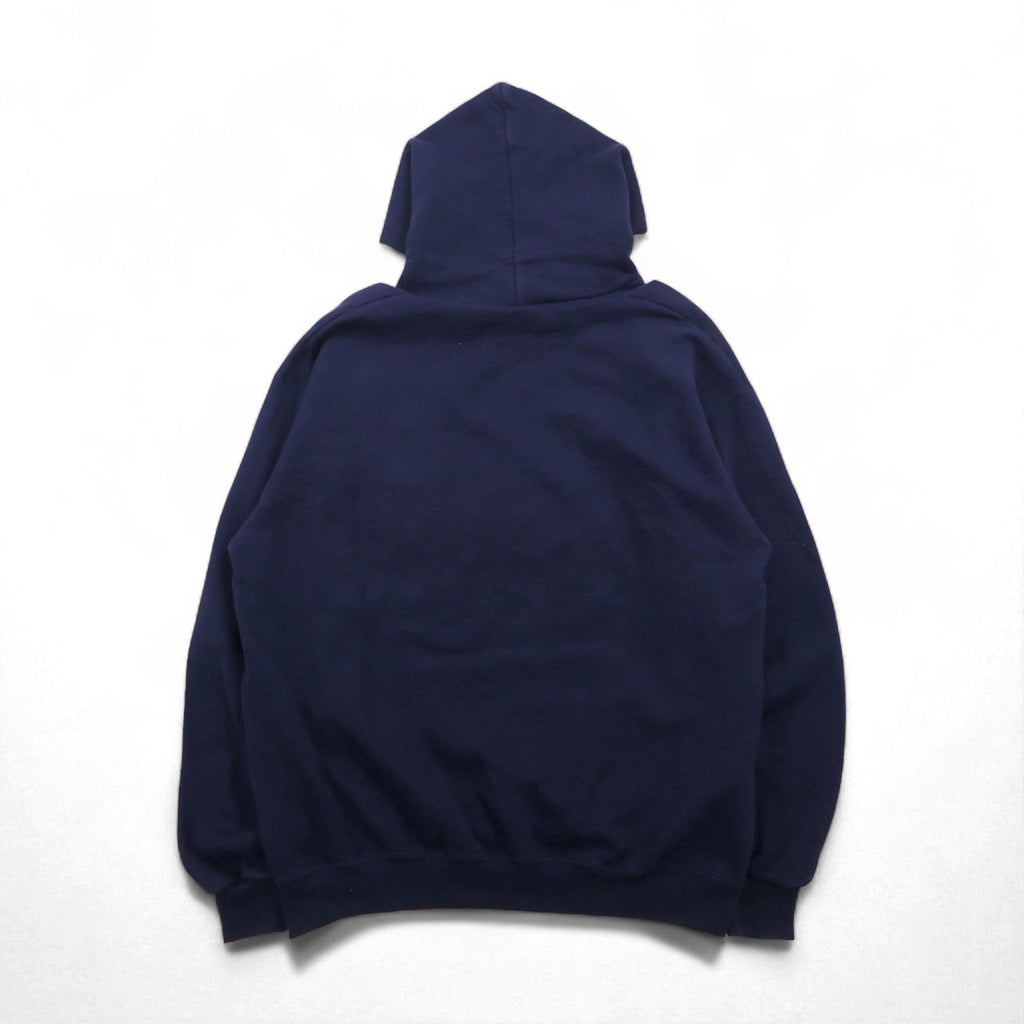 90s OARSMAN College Print Pullover Hoodie, Size XL, Navy, Fleece-Lined, TVCC Arch Logo, Made in Mexico