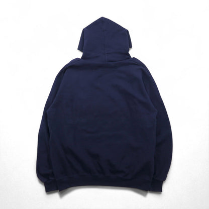 90s OARSMAN College Print Pullover Hoodie, Size XL, Navy, Fleece-Lined, TVCC Arch Logo, Made in Mexico