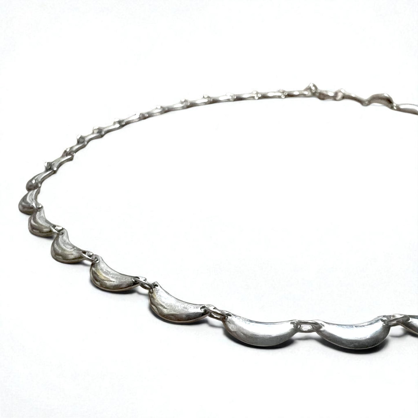 Vintage Silver Necklace Crescent Design Necklace Silver 925