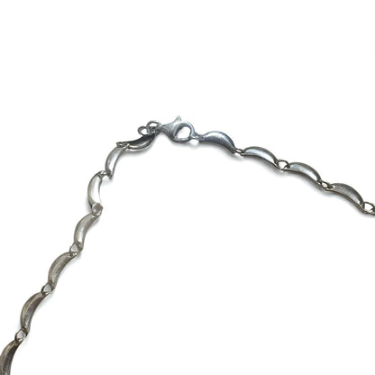 Vintage Silver Necklace Crescent Design Necklace Silver 925