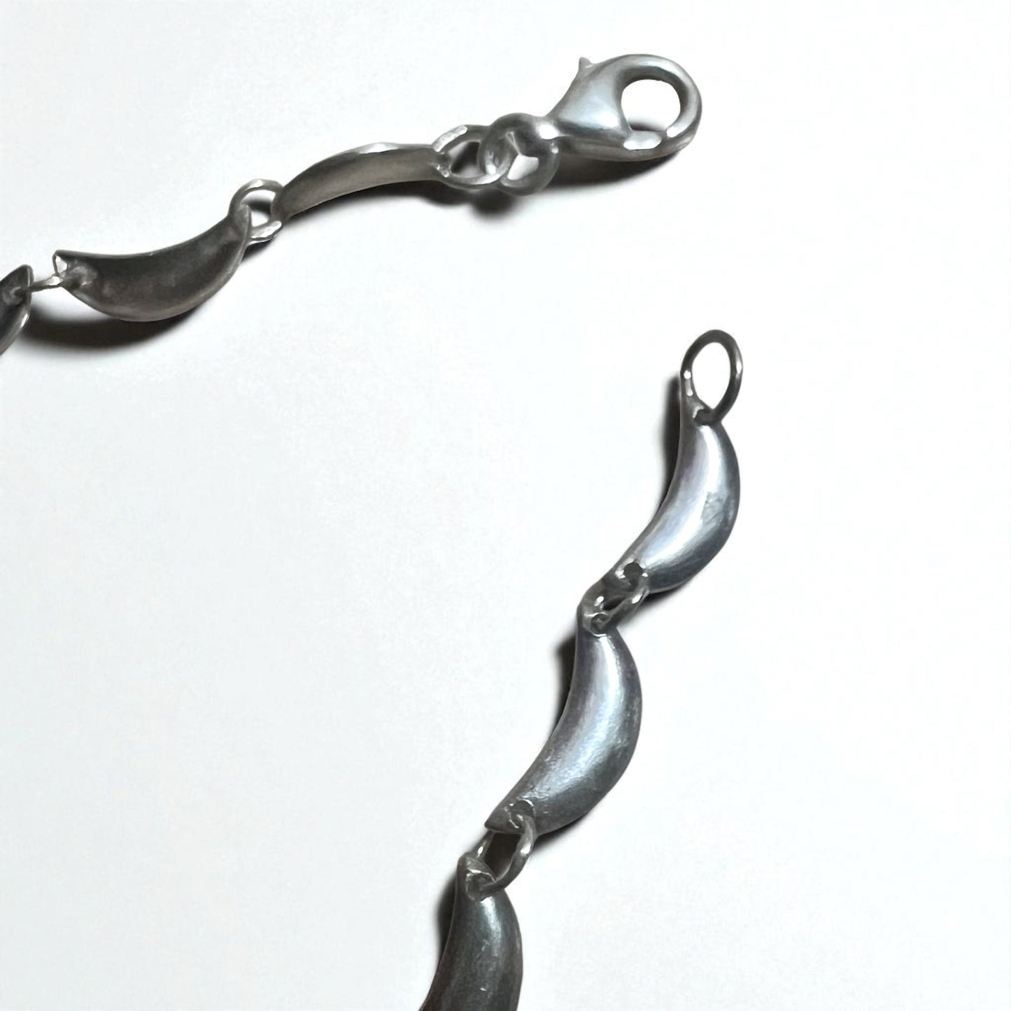 Vintage Silver Necklace Crescent Design Necklace Silver 925