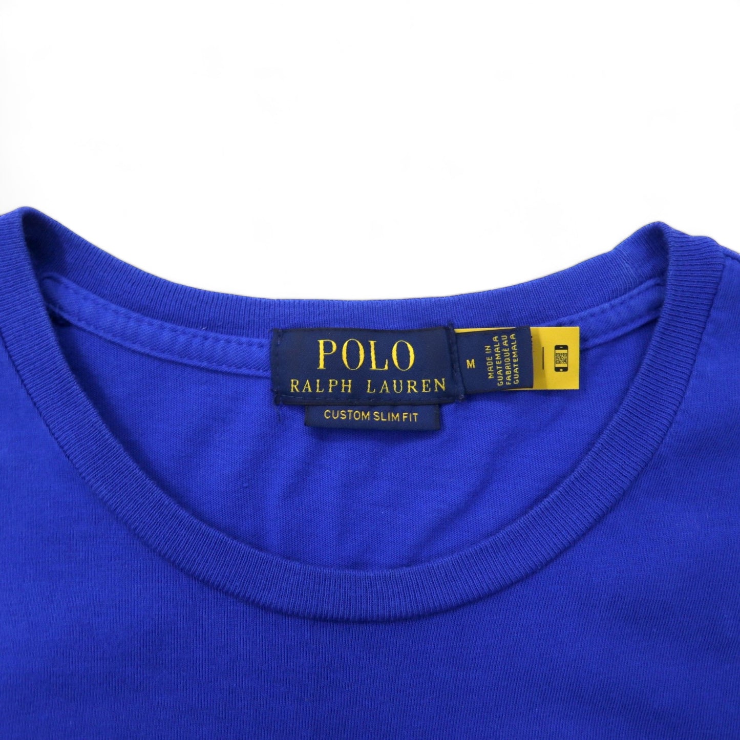 POLO RALPH  LAUREN ポロベア プリント Tシャツ M ブルー コットン CUSTOM SLIM FIT