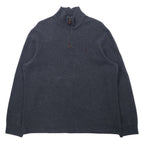 日本然リトテ-古着オンライン-Polo by Ralph Lauren ハーフジップ スウェット XL グレー コットン スモールポニー刺繍 ビッグサイズ-Polo by Ralph Lauren Half Zip Sweatshirt XL Gray Cotton Small Pony Embroidery Big Size