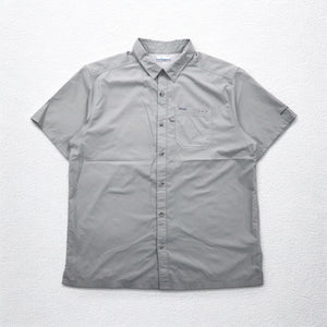 Columbia PFG オムニシェード OMNI-SHADE スラックタイドキャンプシャツ フィッシングシャツ XL グレー ポリエステル FM7042