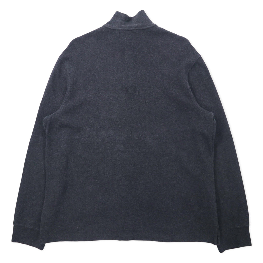 Polo by Ralph Lauren Half Zip Sweatshirt XL Grey Cotton Small Pony Embroidery Big Size