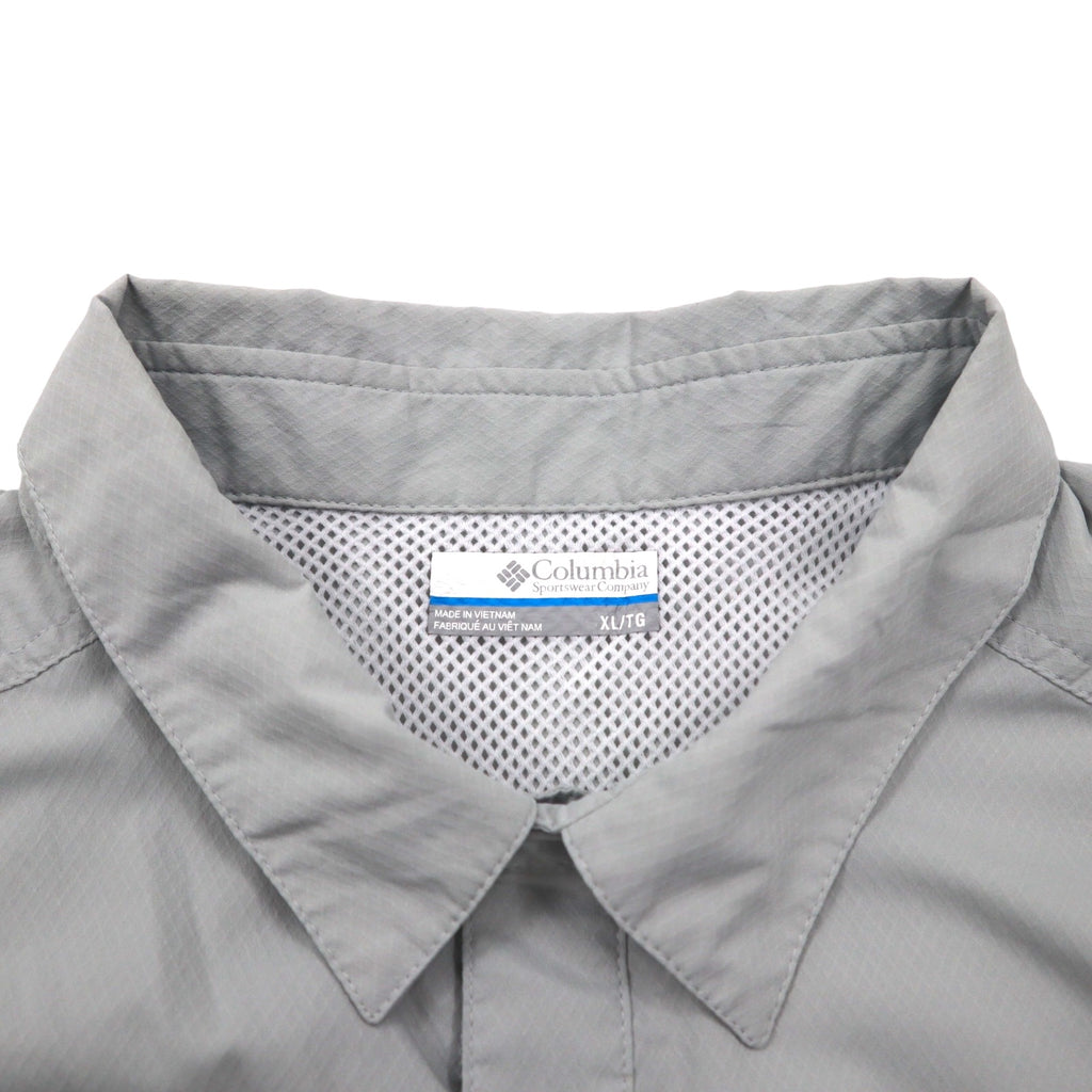 Columbia PFG オムニシェード OMNI-SHADE スラックタイドキャンプシャツ フィッシングシャツ XL グレー ポリエステル FM7042