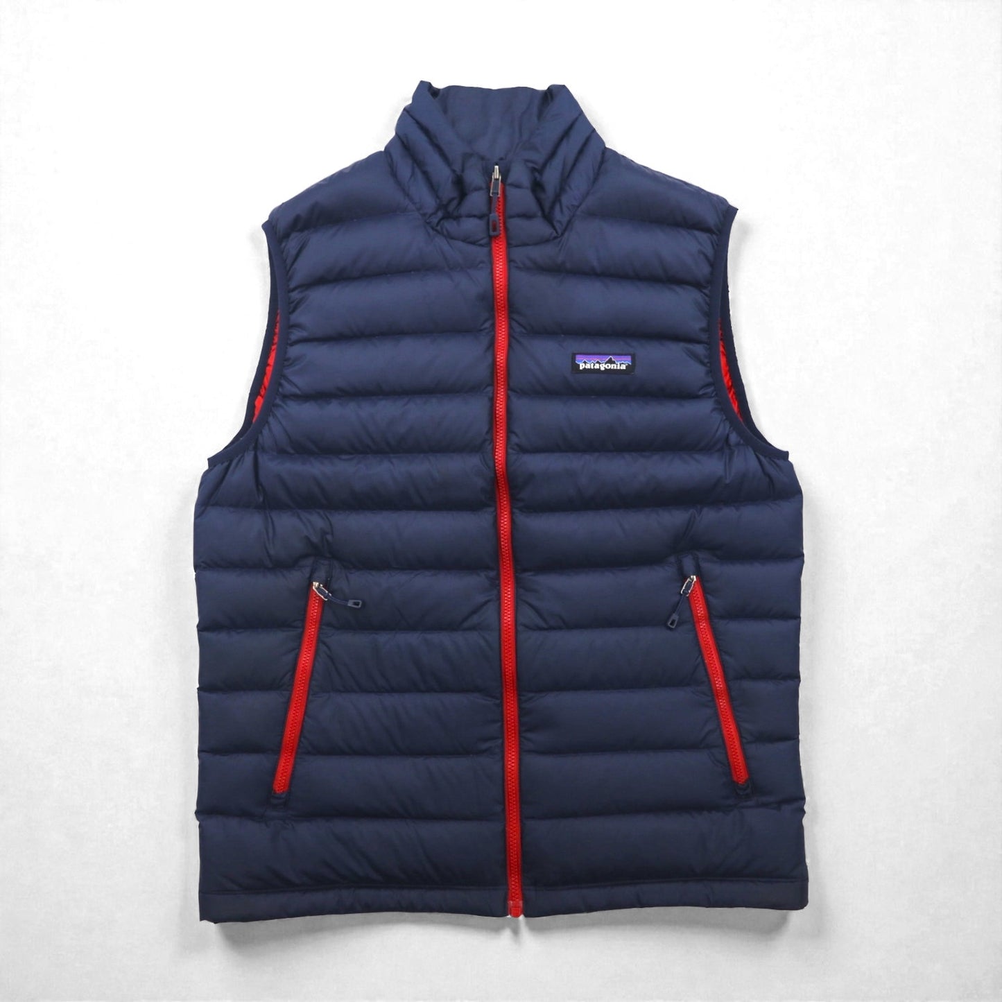 Patagonia ダウン セーター ベスト S ネイビー グースダウン 84622 フルジップ ハイネック