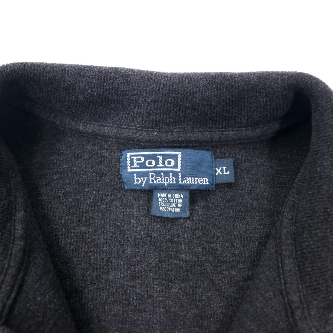 Polo by Ralph Lauren Half Zip Sweatshirt XL Grey Cotton Small Pony Embroidery Big Size