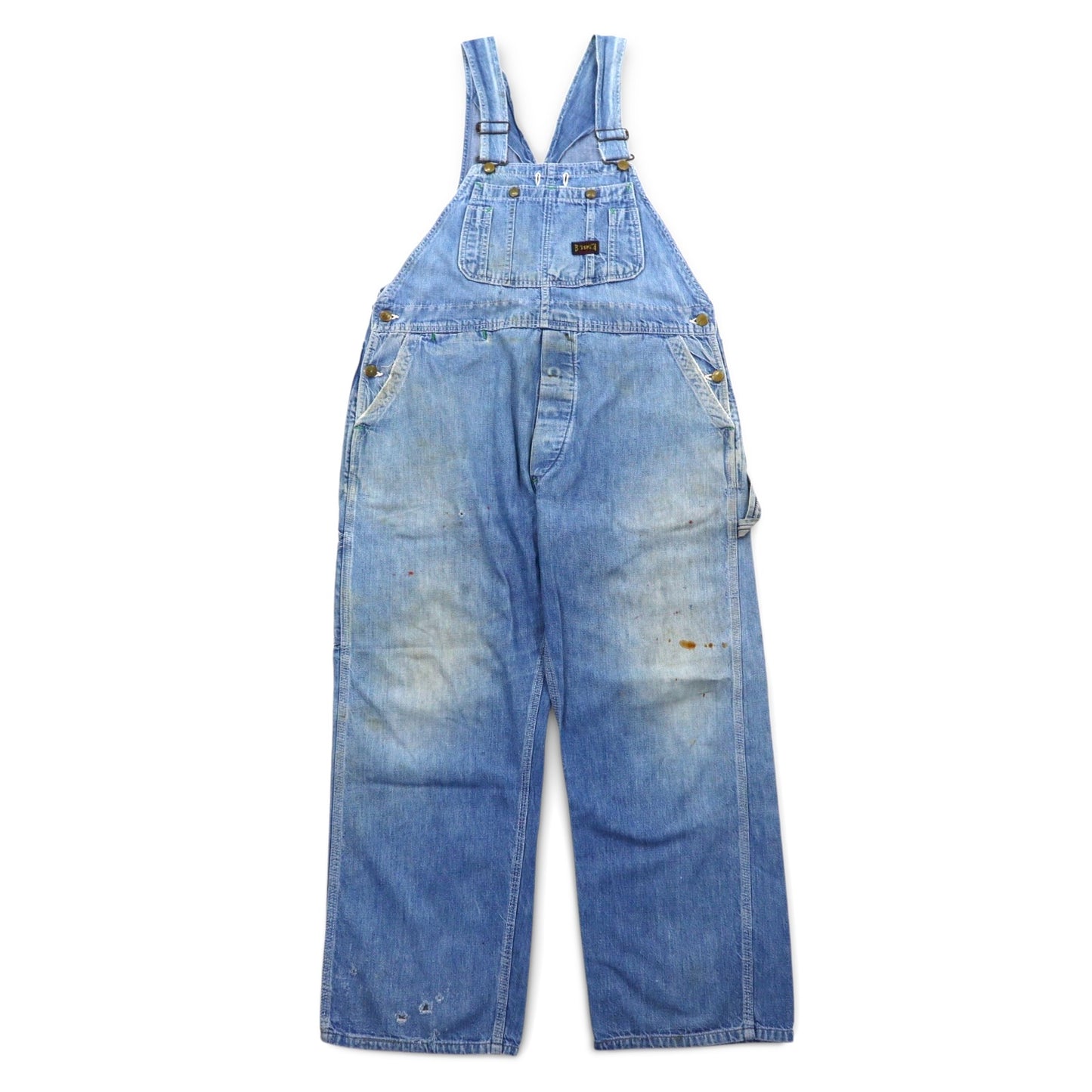 BIG SMITH 50年代 USA製 デニム ペインター オーバーオール XXL インディゴ ブルー ドーナツボタン 黒タグ