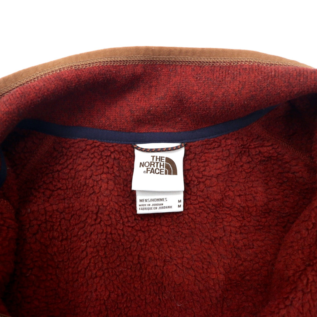 THE NORTH FACE Half Zip Fleece Jacket M Red Polyester