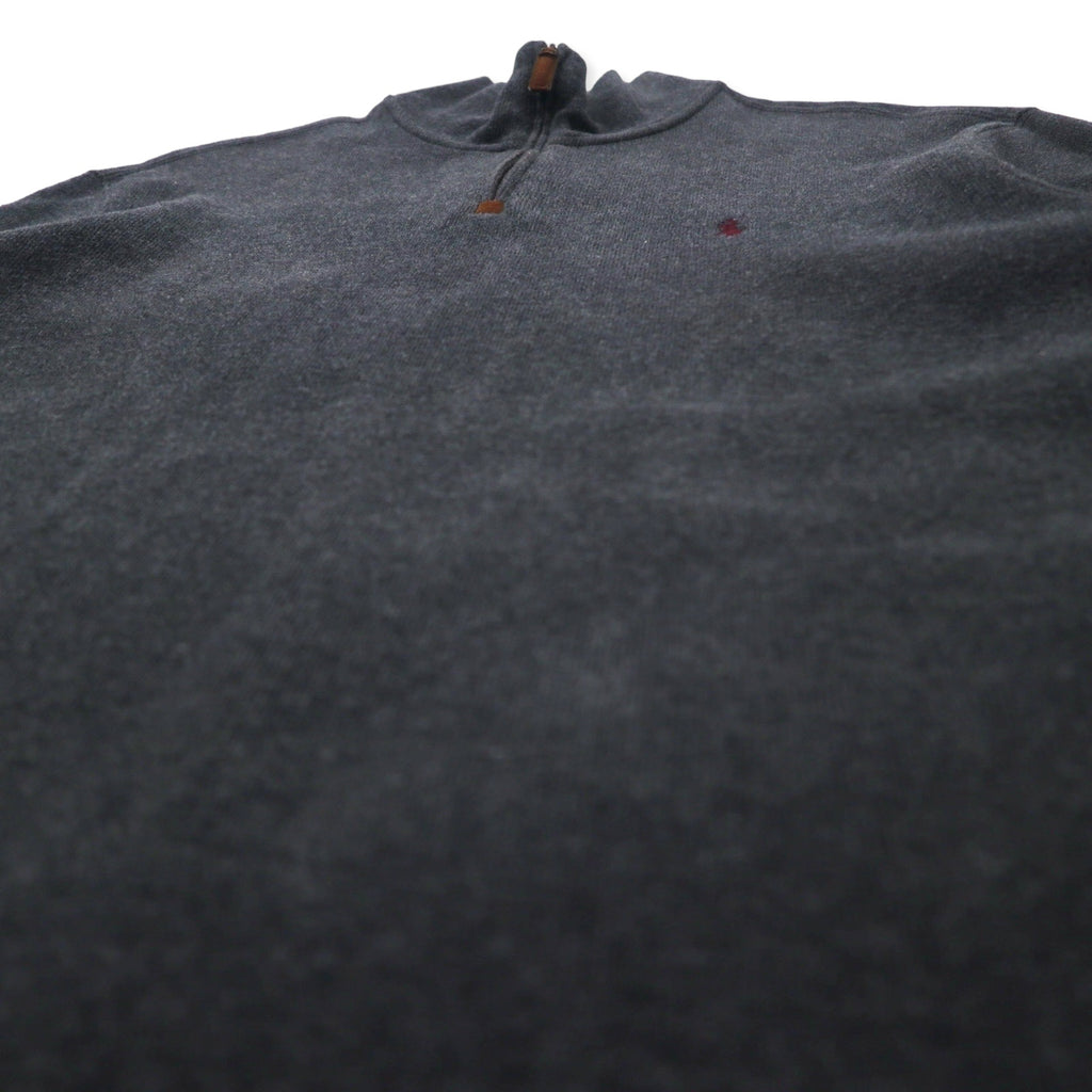 Polo by Ralph Lauren Half Zip Sweatshirt XL Grey Cotton Small Pony Embroidery Big Size