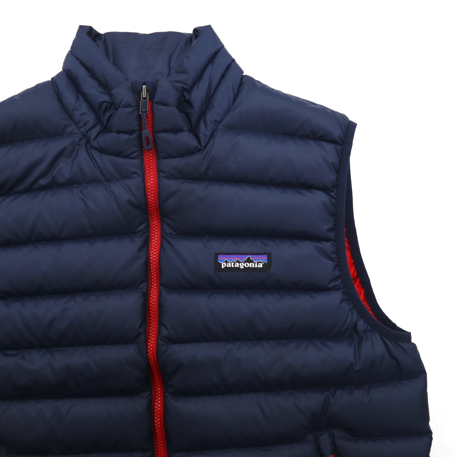 Patagonia ダウン セーター ベスト S ネイビー グースダウン 84622 フルジップ ハイネック