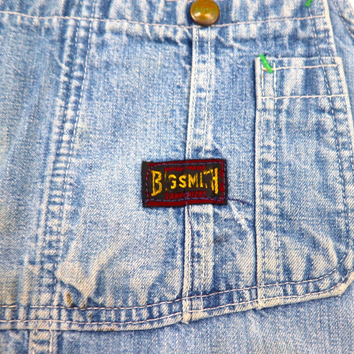 BIG SMITH 50年代 USA製 デニム ペインター オーバーオール XXL インディゴ ブルー ドーナツボタン 黒タグ