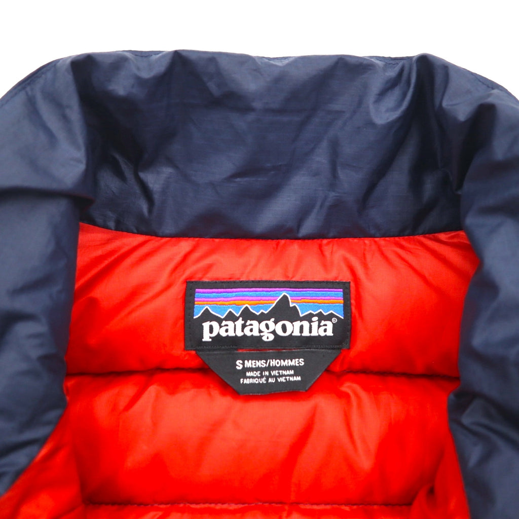 Patagonia ダウン セーター ベスト S ネイビー グースダウン 84622 フルジップ ハイネック