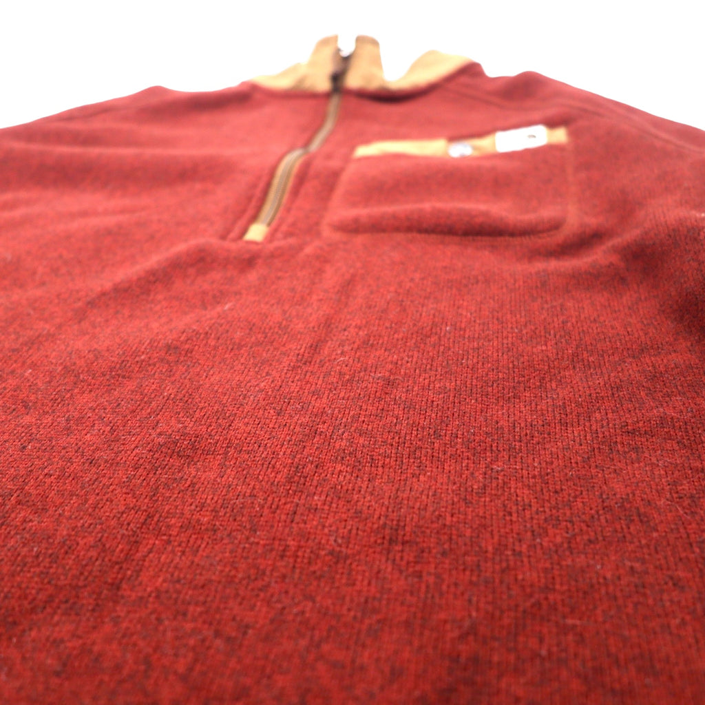 THE NORTH FACE Half Zip Fleece Jacket M Red Polyester