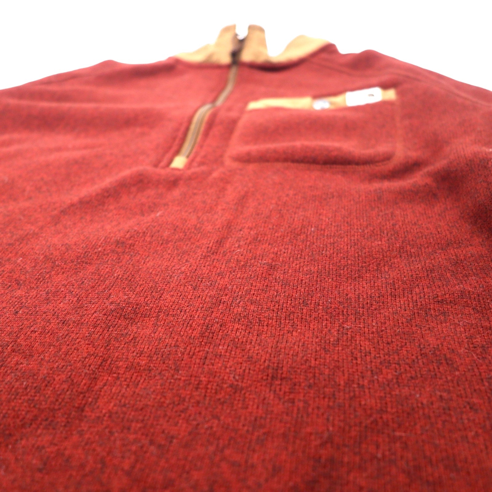 THE NORTH FACE Half Zip Fleece Jacket M Red Polyester