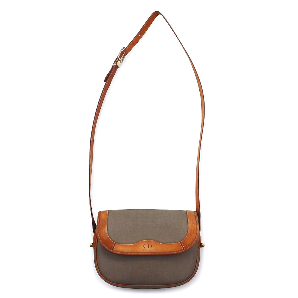日本然リトテ-古着オンライン-Christian Dior フランス製 オールド ショルダーバッグ PVC レザー グレー CDロゴ-Christian Dior France Made Vintage Shoulder Bag PVC Leather Gray CD Logo