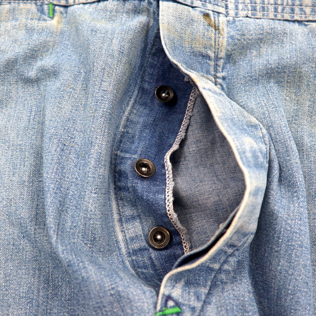 BIG SMITH 50's USA made denim painter overalls XXL indigo blue donut buttons black tag