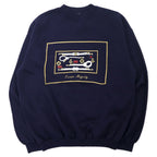 日本然リトテ-古着オンライン-ARS イタリア製 マリン刺繍 スウェット XL ネイビー コットン 裏起毛 Ocean Majesty-ARS Italian MADE Marine Embroidery Sweatshirt XL Navy Cotton Brushed Lining Ocean Majesty