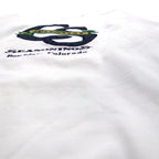 Made in the USA, 90s BAC PREMIER College Embroidered Sweatshirt, Size M, White, Cotton, Pique, Fleece-Lined, CELESTIAL