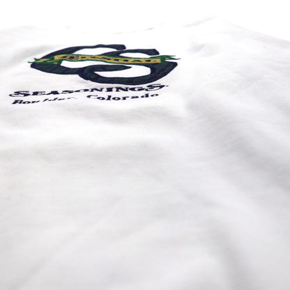 USA製 90年代 BAC PREMIER カレッジ刺繍 スウェット M ホワイト コットン 鹿の子 裏起毛 CELESTIAL