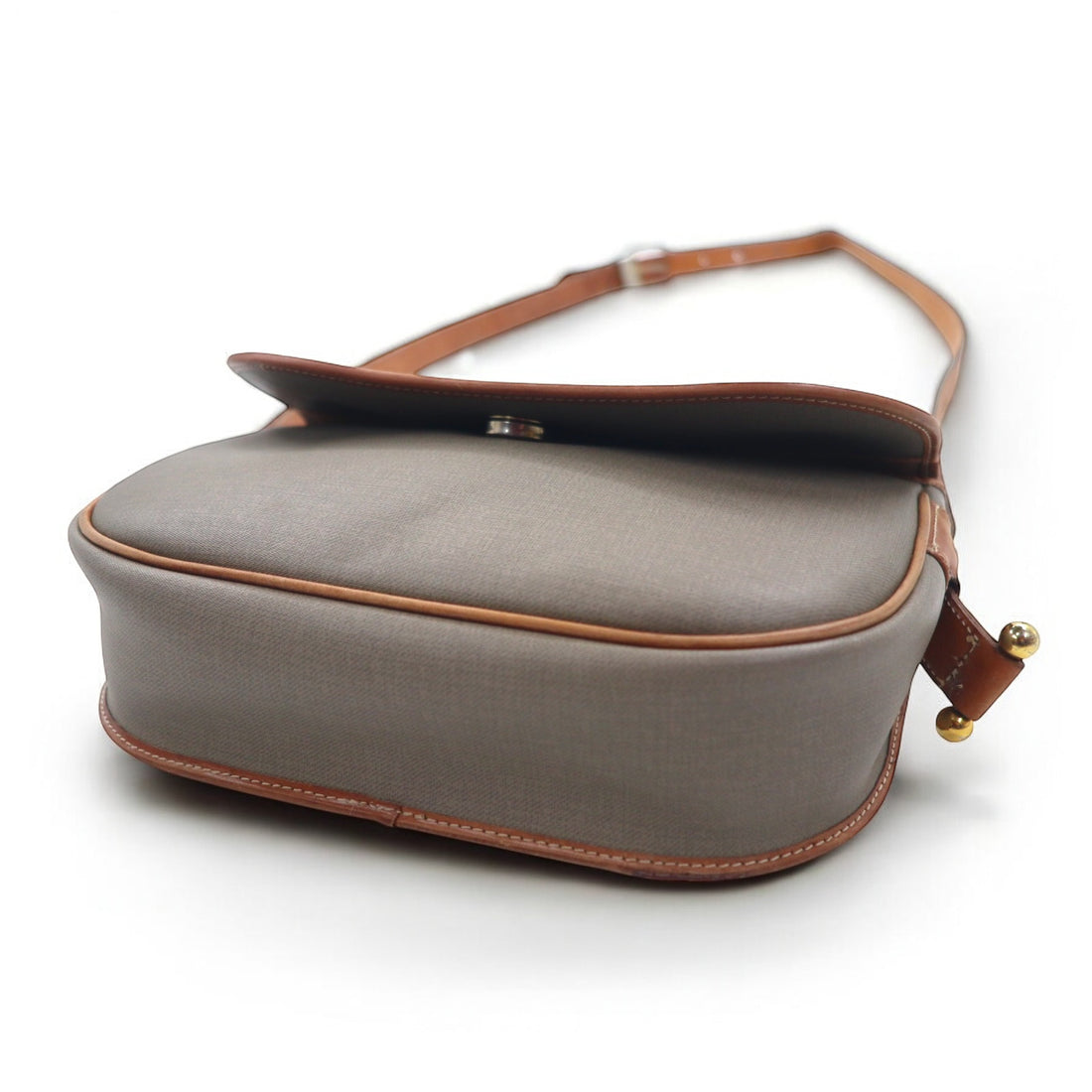 Christian Dior Made in France Old Shoulder Bag PVC Leather Grey CD Logo