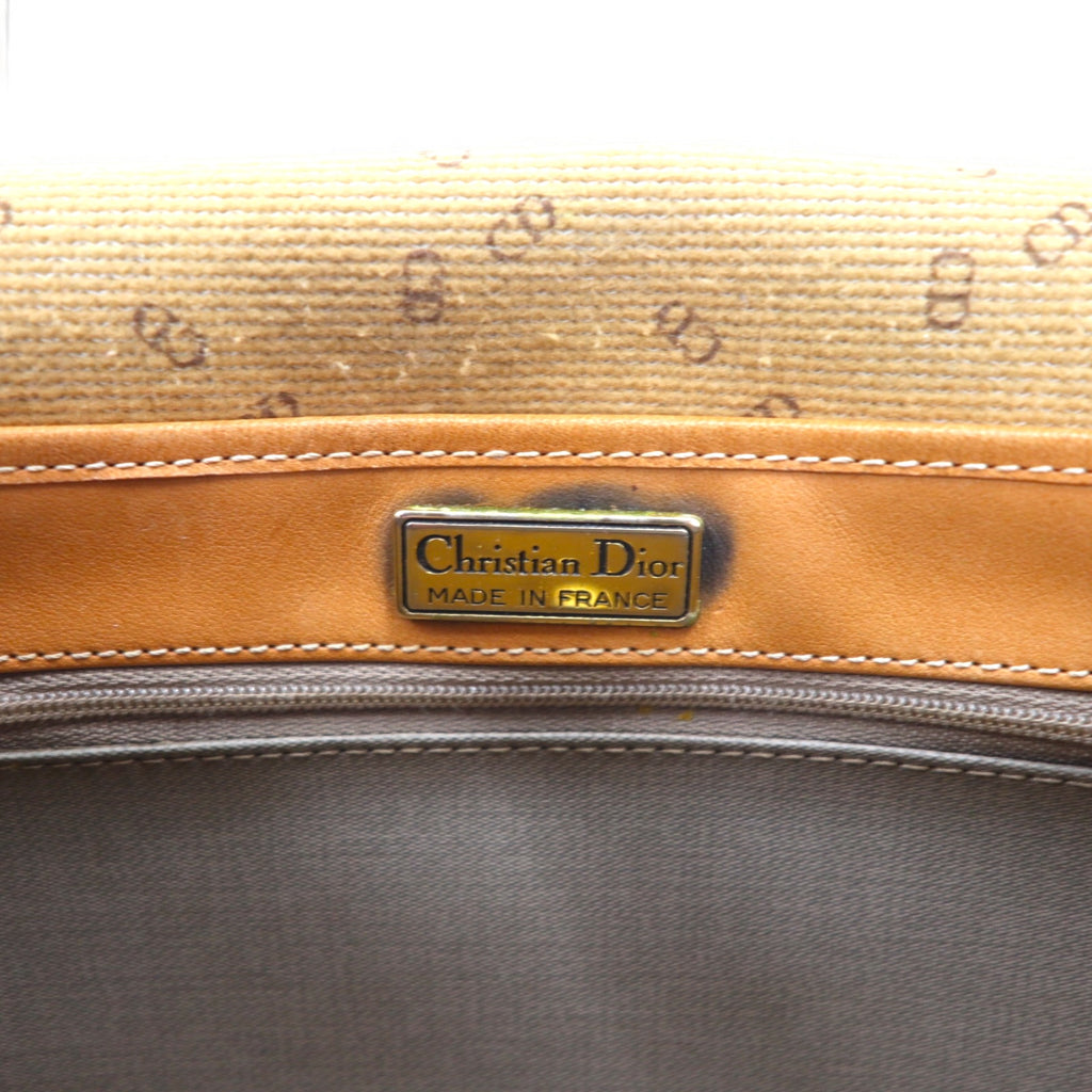 Christian Dior Made in France Old Shoulder Bag PVC Leather Grey CD Logo
