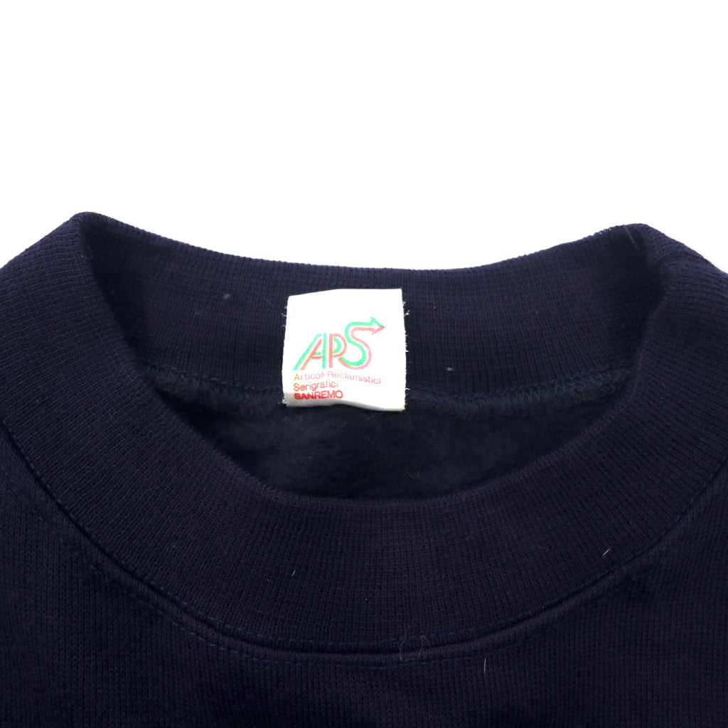 ARS イタリア製 マリン刺繍 スウェット XL ネイビー コットン 裏起毛 Ocean Majesty