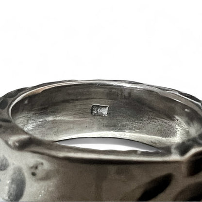 Vintage Silver Ring, Hammered Texture, Hammerwork, Hammered Ring, Size 13, 925 Silver