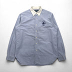 Ralph Lauren 90s RLPC Oxford Button-Down Shirt, Size L, Blue, 1932-34-35, NY, with One-Point Embroidery
