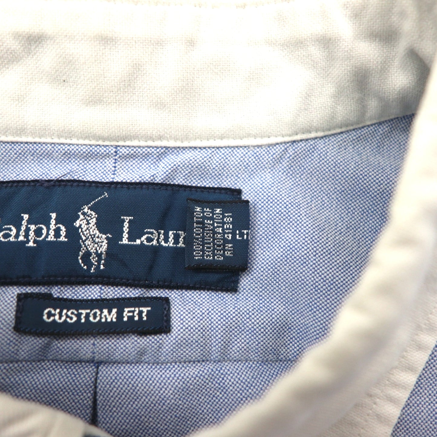 Ralph Lauren 90年代 R.L.P.C. オックスフォード ボタンダウンシャツ L ブルー 1932-34-35 N.Y. ワンポイント刺繍