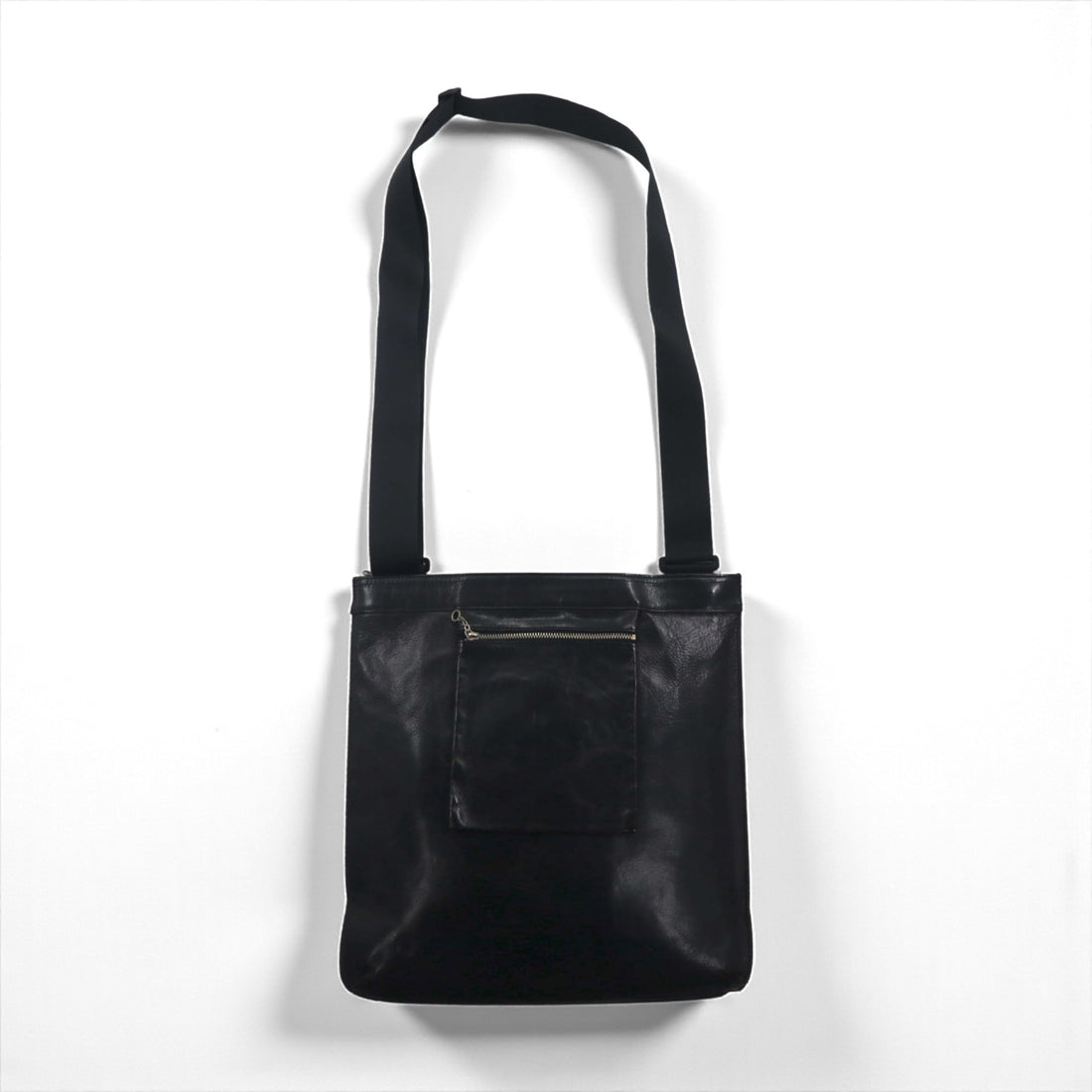 PORTER (Yoshida Bag) Made in Japan All Leather Shoulder Bag, Sacoche, Black Crossbody